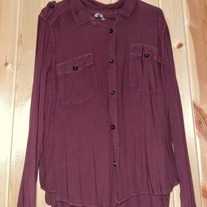 Purple Long Sleeve Button